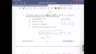 HKDSE 2022 Math paper 2 - #27  equations of a circle