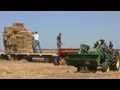 Aves Farms - Baling and Stacking Straw on 7-12-2013