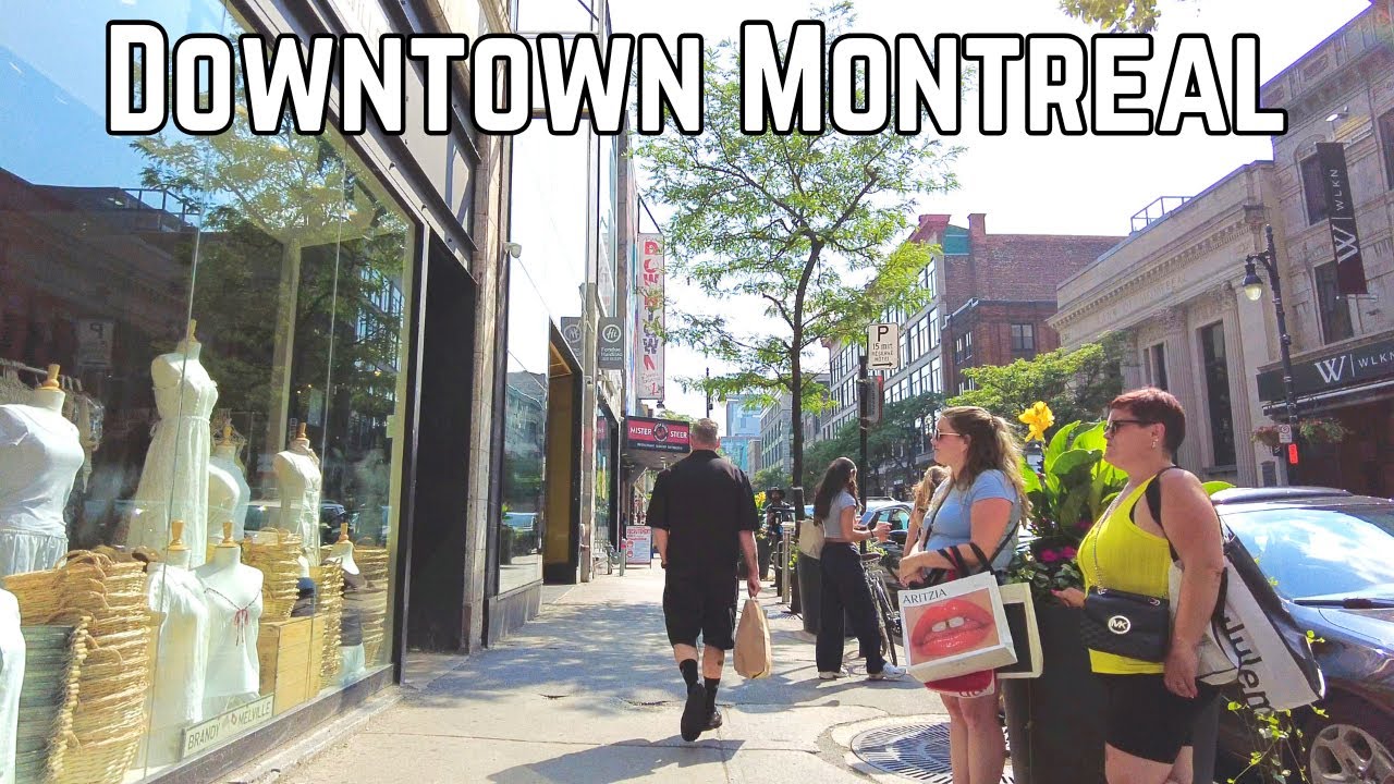 Downtown Montreal Walk Summer Vibes on Sainte-Catherine Street [4K ...