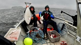 Commercial Style Alaska Halibut Fishing! Hand Line! Catch and Cook (with Jamaican Mike)