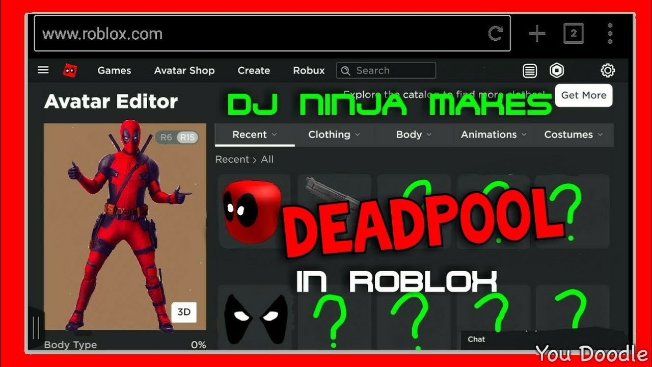 How To Make Deadpool In Roblox Youtube - roblox deadpool skin