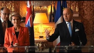 Rencontre de Laurent Fabius avec son homologue australienne Julie Bishop (23/04/2014)
