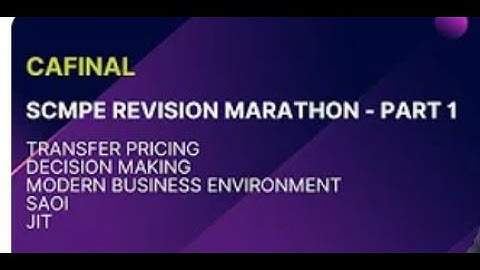 CA FINAL SCMPE REVISION MARATHON IN ENGLISH  PART -1 | CA PRASANNA KUMAR  | CA Final | PK SIR