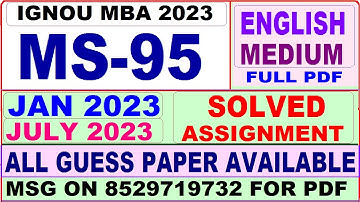ms 95 solved assignment 2023 / ms 95 solved assignment 2022-23 / ignou ms 95 2023-24
