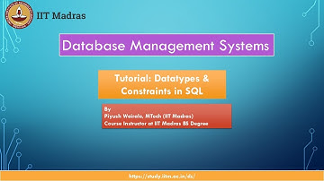 Tutorial: Datatypes and constraints in SQL