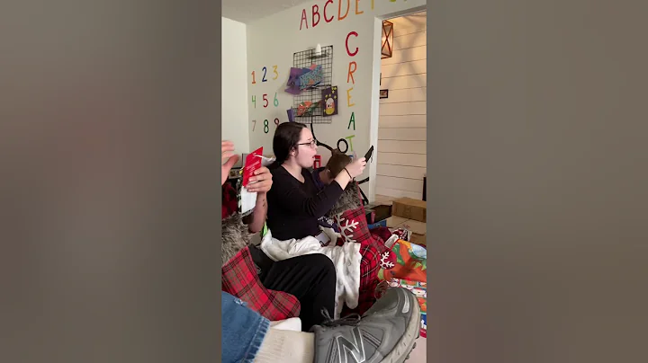 Stocking opening Christmas morning