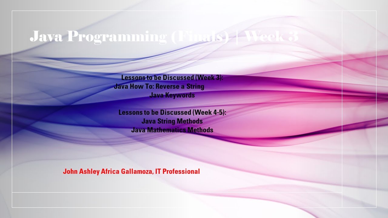 Java Programming [Finals] Week 3-5 - YouTube