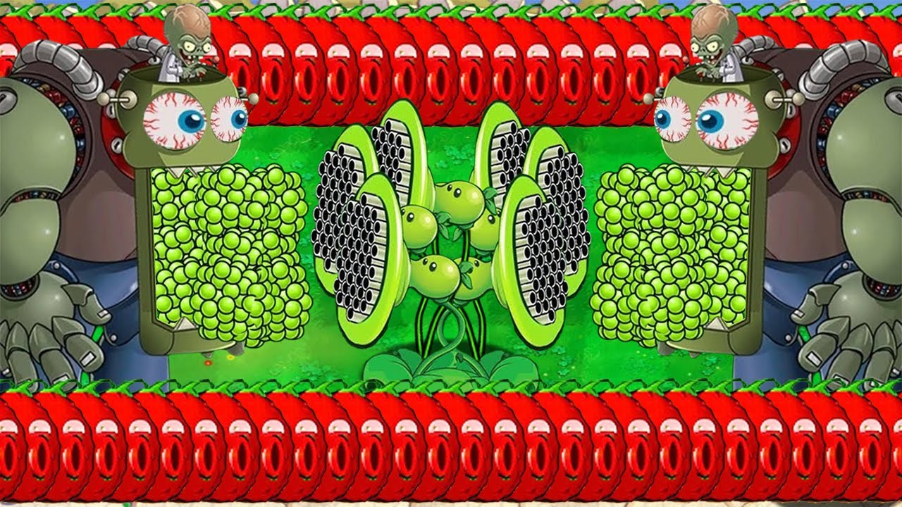 Threepeater Gatling Vs Team Pea Vs Giga Gargantuar Vs Dr Zomboss Plants ...