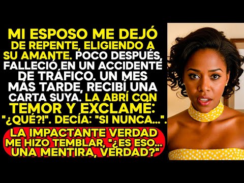 MI ESPOSO SE FUE CON SU AMANTE Y MURIÓ. UN MES DESPUÉS, RECIBÍ UNA CARTA DE ÉL...