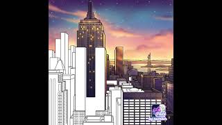 Hyperlapse Coloring Page- New York City (NYC) Scene, Statute of Liberty🗽