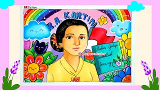 CARA MENGGAMBAR DAN GRADASI WARNA OILPASTEL TEMA  KARTINI ( EP 412 )