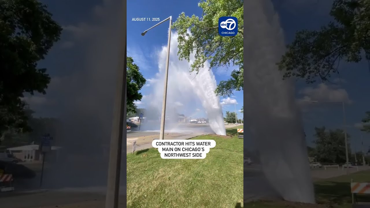 Video Shows Geyser On Chicago NW Side After Contractor Hits Main