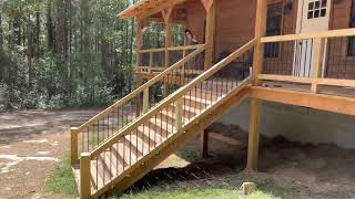 rustic handrail build on new construction