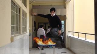 The Slow Motion of Jumping over the Fire