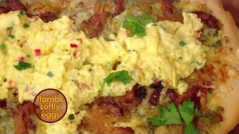 A New Brunch Classic: Bobby Flay's Tarte Flambé with Softly Scrambled Eggs | Rachael Ray Show