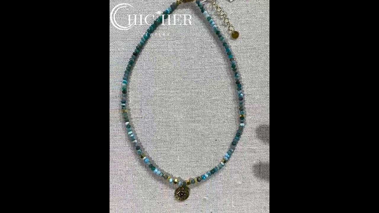 Blue Turquoise Devil Angel Eye Pendant Necklace