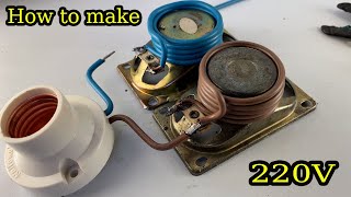 5 Create 220volt free electricity energy self running with pvc copper wire use speaker tools