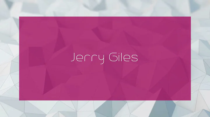 Jerry Giles - appearance