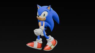 sonic walk/run/fly cycle (blender animation)