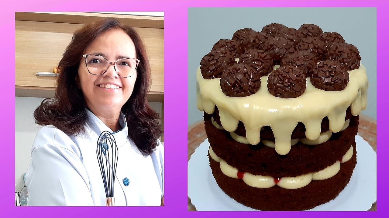 Bolo Naked Cake com Gotinhas de Brigadeiro