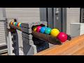 Marble Run☆Colorful Wooden Balls Rolling Through Tunnels and Over Bridges