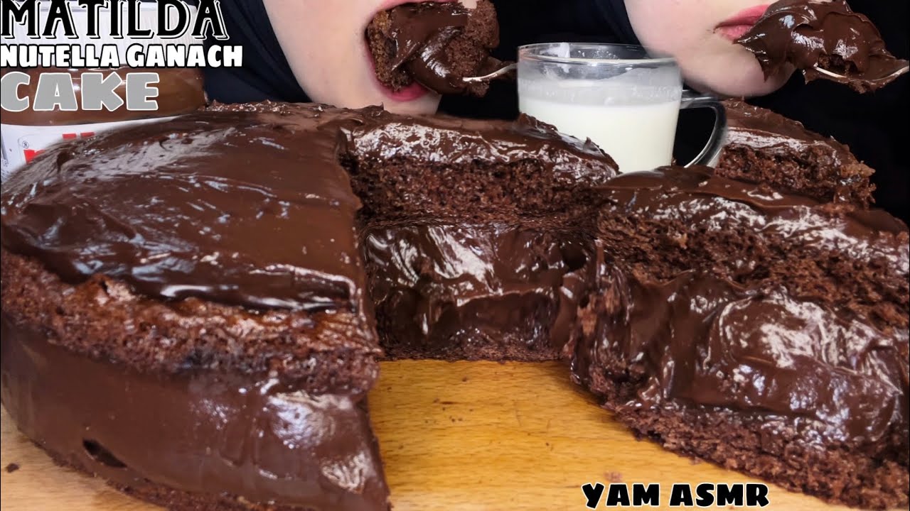 🍫ASMR MATILDA NUTELLA GANACHE CHOCOLATE CAKE WITH MILK MUKBANG 마틸다 초콜릿 케이크/瑪蒂爾達巧克力蛋糕/マチルダのチョコレートケーキ