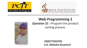 eShop Web Application Development 21 | 1st year | Semester 01 | Java Institute