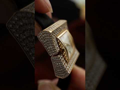 Vintage Audemars Piguet Cushion Diamond 18k White Gold Woven Bracelet 1970s