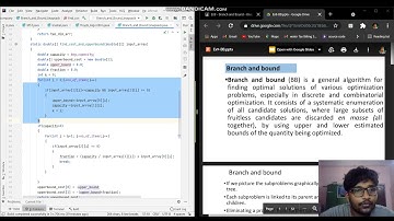 Solve 0/1 Knapsack Problem using Branch and Bound Algorithm || DAA || JAVA