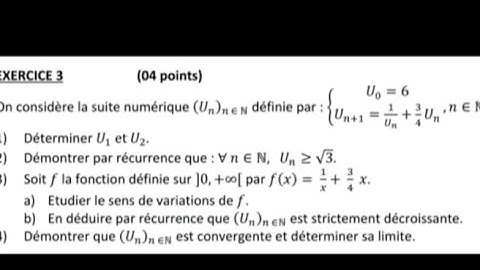 BAC 2023 EXERCICE 3 PARTIE 1 | Correction BAC 2023