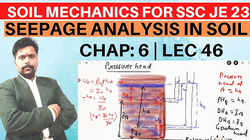 LEC-46 | Seepage Analysis | Soil Mechanics & Foundation Engineering by Piyush sir SSC JE 2023