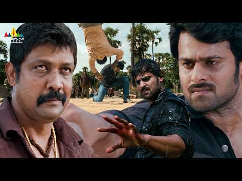 Prabhas Powerful Rain Fight Scene | Mirchi | Sampath Raj | Telugu Movie Scenes @SriBalajiClips
