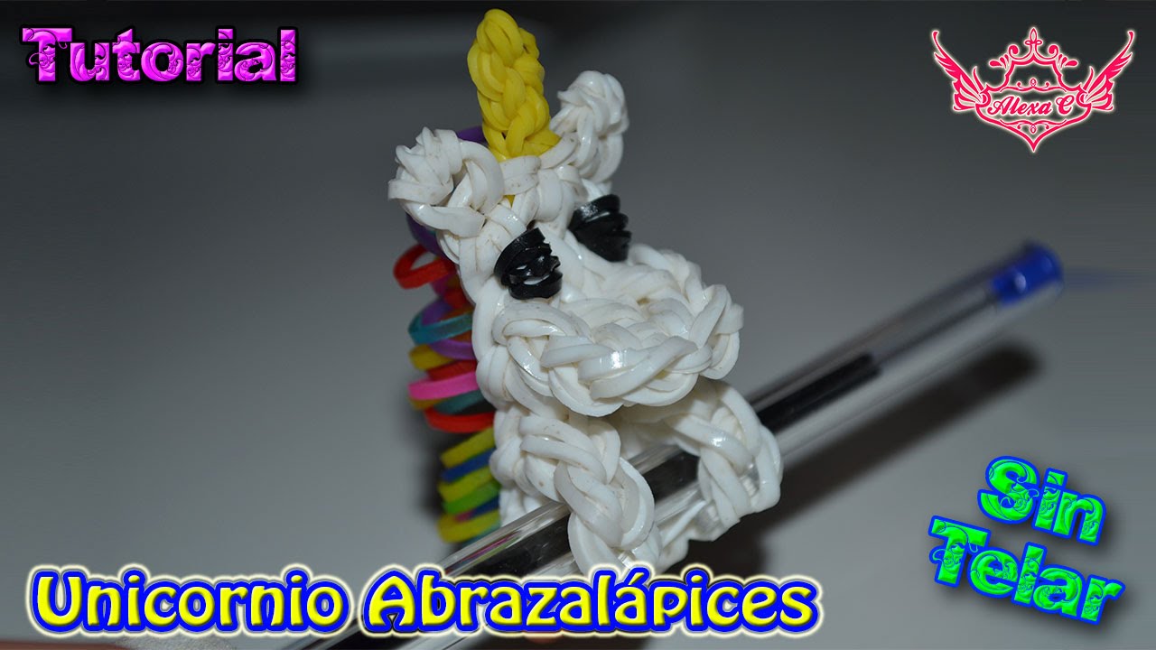 ♥ Tutorial: Unicornio Abrazalápices de gomitas (sin telar) ♥ - YouTube