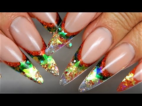 GLITTERY CHRISTMAS STARS / My Christmas Nails of 2018 / First of 3 ...