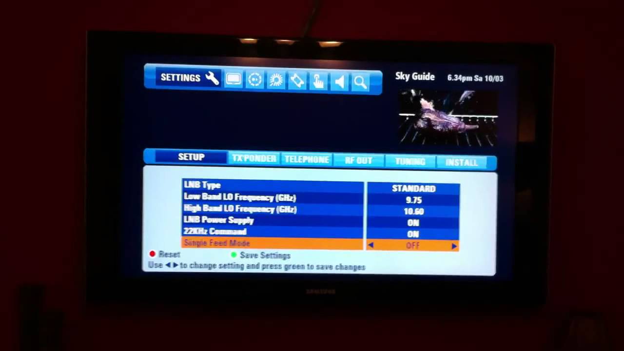 Access Sky Hidden Menu