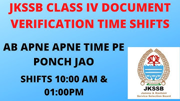 JKSSB Class IV Document Verification Timings| #jkssbclassivdocumentverification