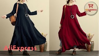 Dress From Aliexpress. Women Vintage 2018 Autumn O Neck Long Sleeve Casual Maxi Dress Cotton Linen. Dress From Aliexpress. Women Vintage 2018 Autumn O Neck Long Sleeve Casual Maxi Dress Cotton Linen.