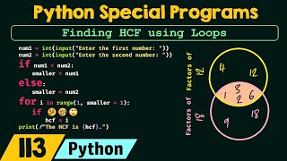 Python Special Programs - Finding HCF using Loops