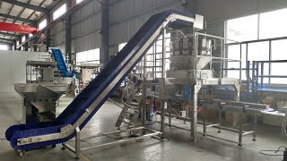 Cooked Shrimp Tray Packing System--14 Head Multihead Weigher+Horizontal Conveyor
