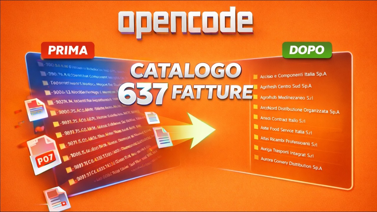 Come usare Opencode per organizzare file e fatture