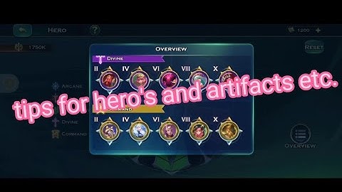 Art of conquest tips for heroes and artifacts (hero mystery, ethercore)