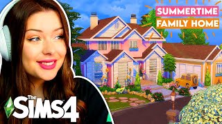 Big Colourful Summertime Family Home Build in The Sims 4 \/\/ Sims 4 House Build in Real Time \/\/ NO CC