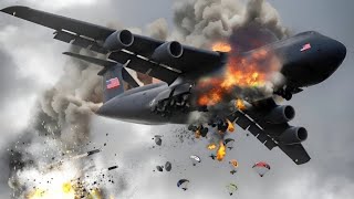 7 minutes ago! A US C-130 plane carrying 300 paratroopers was shot down by Russia