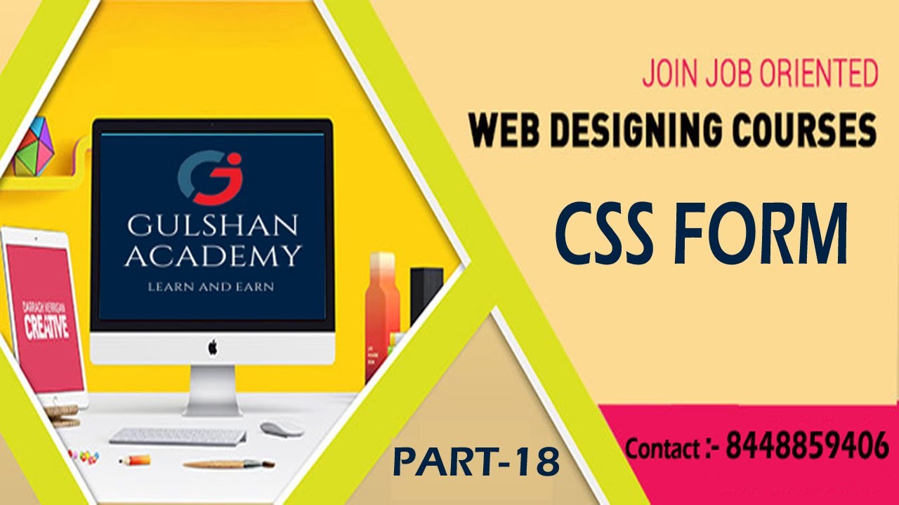 web designing full course in Hindi Part-18 || CSS Form Properties - YouTube