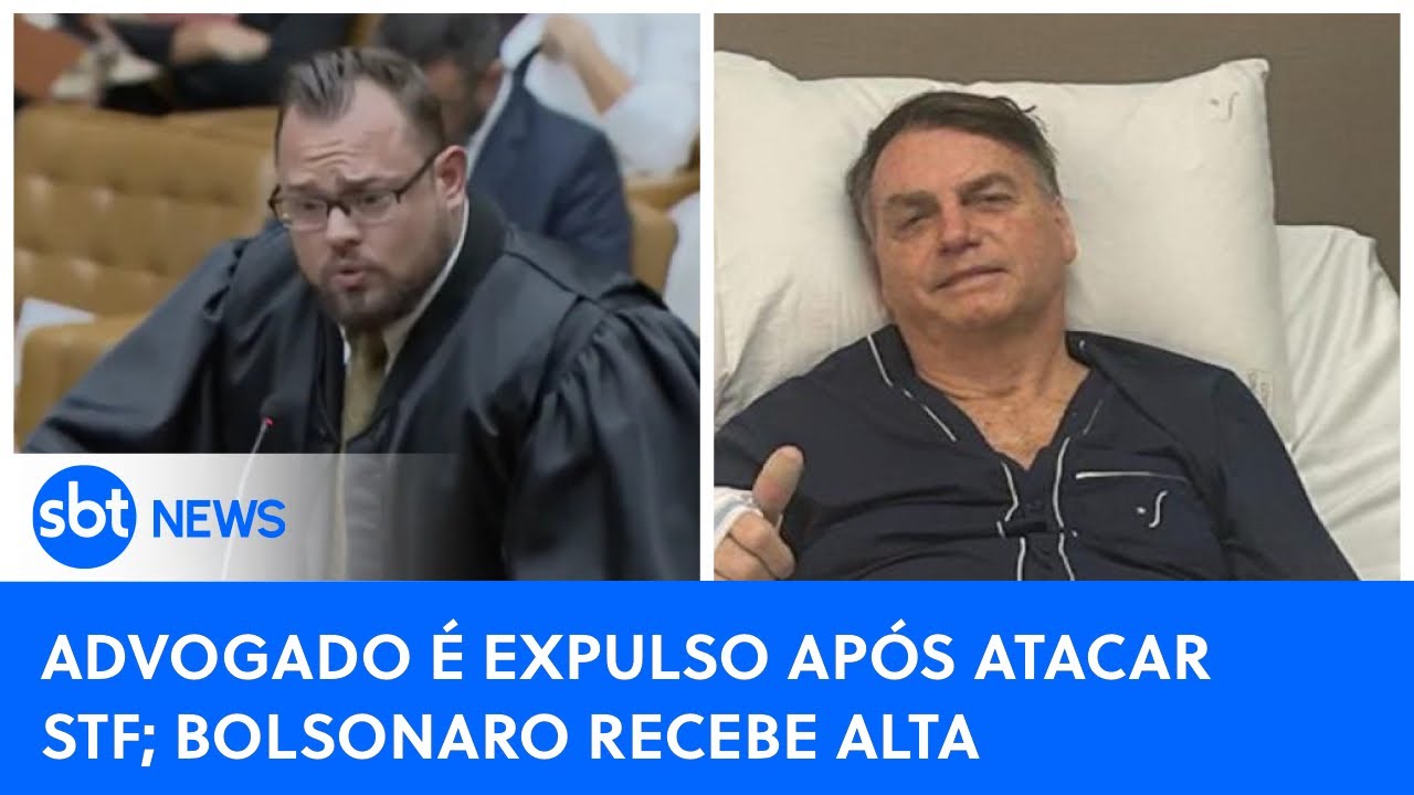🔴 Ao Vivo:  Após atacar STF, advogado de réu do 8/1 é expulso de partido | Bolsonaro recebe alta