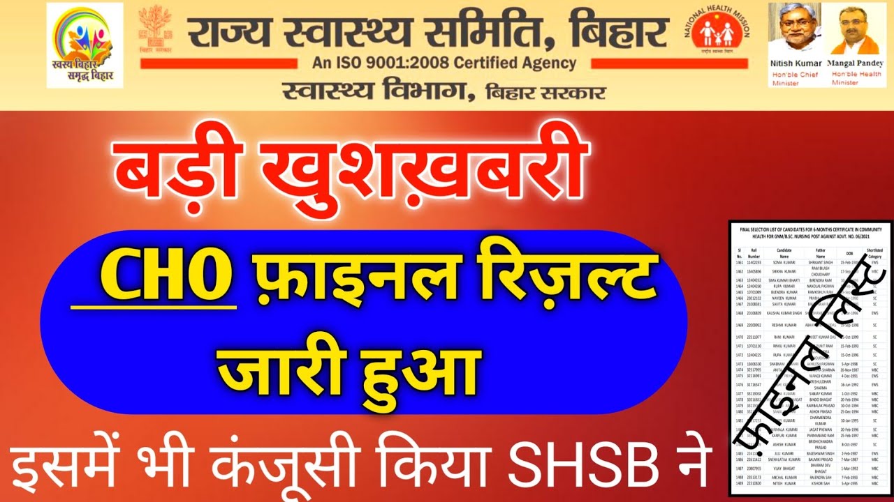बड़ी खुशख़बरी: bihar cho final result 2021 | Devesh Deo