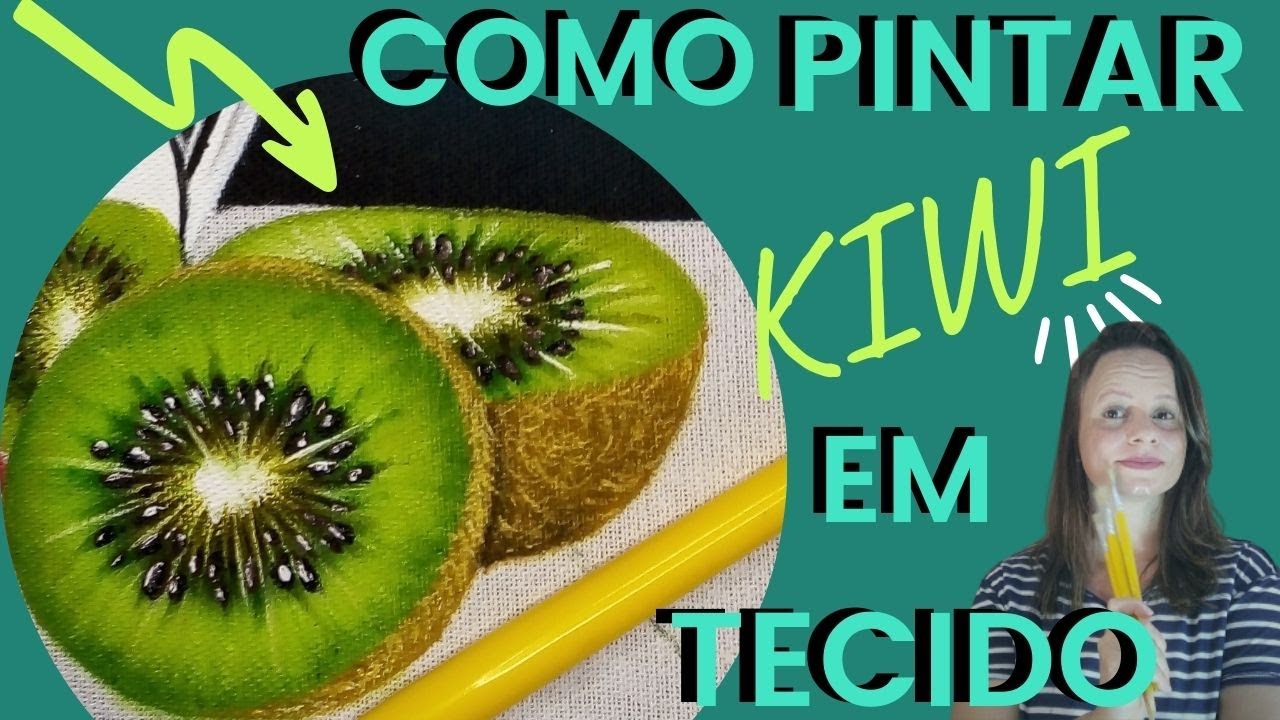 🔴Como pintar-KIWI-em tecido-[PASSO A PASSO]