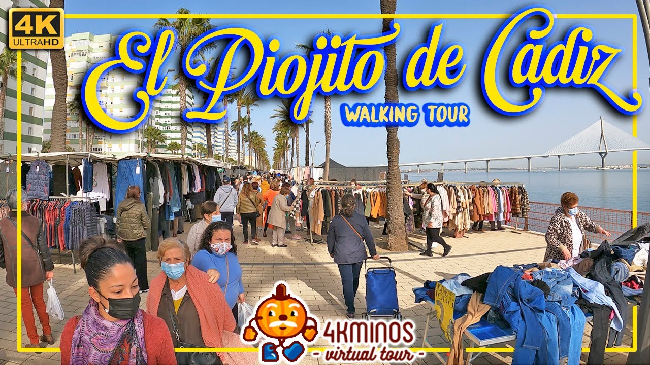 Mercado El Piojito de Cádiz - 4K (Ultra HD) Walking Virtual Tour Spain (2022)
