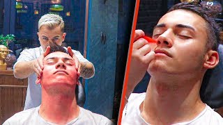CUTE PEOPLE'S CHOICE: ASMR BARBER MASSAGE ✅ MOST DIFFICULT RECORD FOR A CAMERAMAN