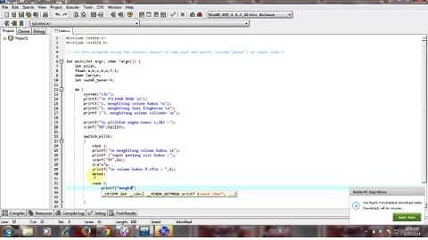 tutorial switch-case dan do-while dengan menggunakan  dev c++ (kholisotun naimah B.2.4.12.0042)